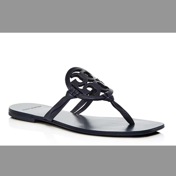 Tory Burch Miller Square-Toe Sandals in Navy - Picture 4 of 4